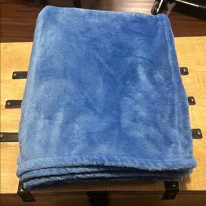 Soft Blue Plush Blanket 72” X 48”
